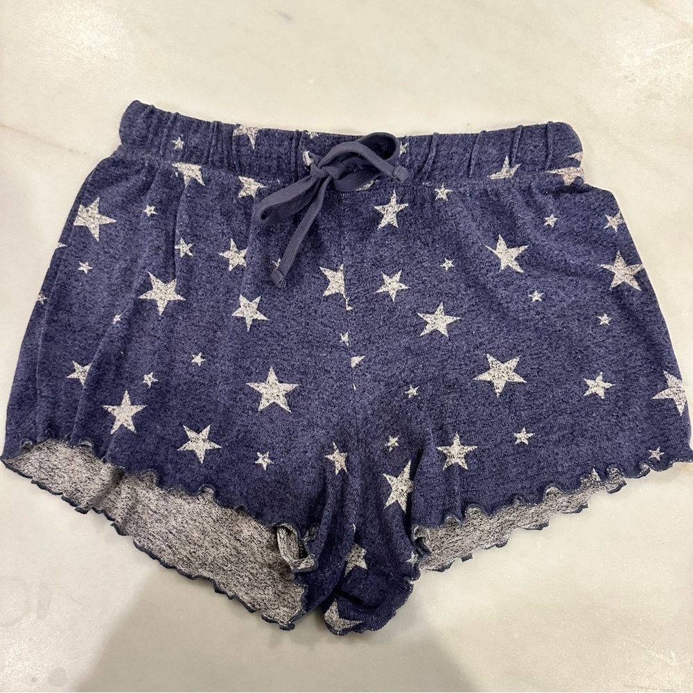 GRAYSON THREADS star sleep shorts in navy and white size small